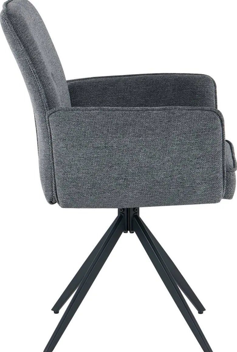 Stuhl Lima grau Webstoff B/H/T: ca. 65x92x65 cm
