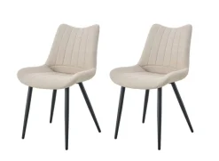 Stuhl LOTTA, 2er Set creme Webstoff B/H/T: ca. 53x86x59 cm