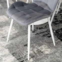 Stuhl LUCKY grau Velourstoff B/H/T: ca. 47x86x58 cm