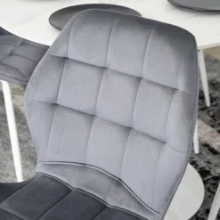 Stuhl LUCKY grau Velourstoff B/H/T: ca. 47x86x58 cm