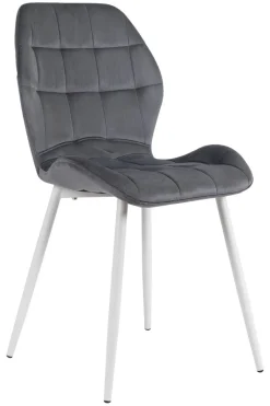 Stuhl LUCKY grau Velourstoff B/H/T: ca. 47x86x58 cm
