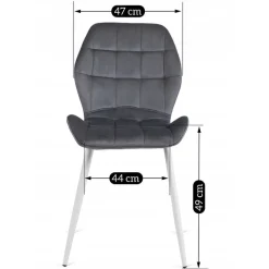 Stuhl LUCKY grau Velourstoff B/H/T: ca. 47x86x58 cm