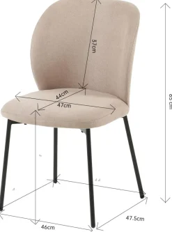 Stuhl Medina beige Webstoff B/H/T: ca. 46x85x48 cm
