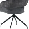 Stuhl Miami anthrazit Webstoff Samtoptik B/H/T: ca. 61x84x64 cm