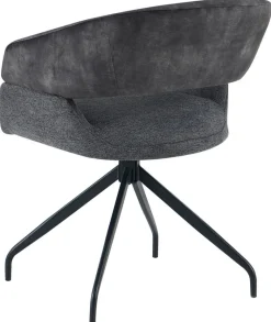 Stuhl Miami anthrazit Webstoff Samtoptik B/H/T: ca. 61x84x64 cm
