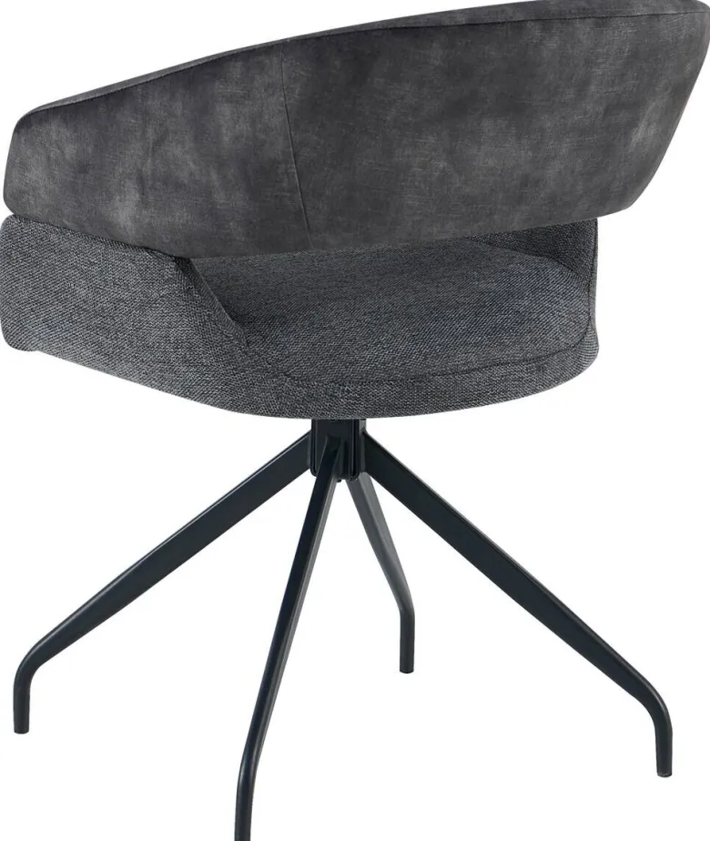 Stuhl Miami anthrazit Webstoff Samtoptik B/H/T: ca. 61x84x64 cm