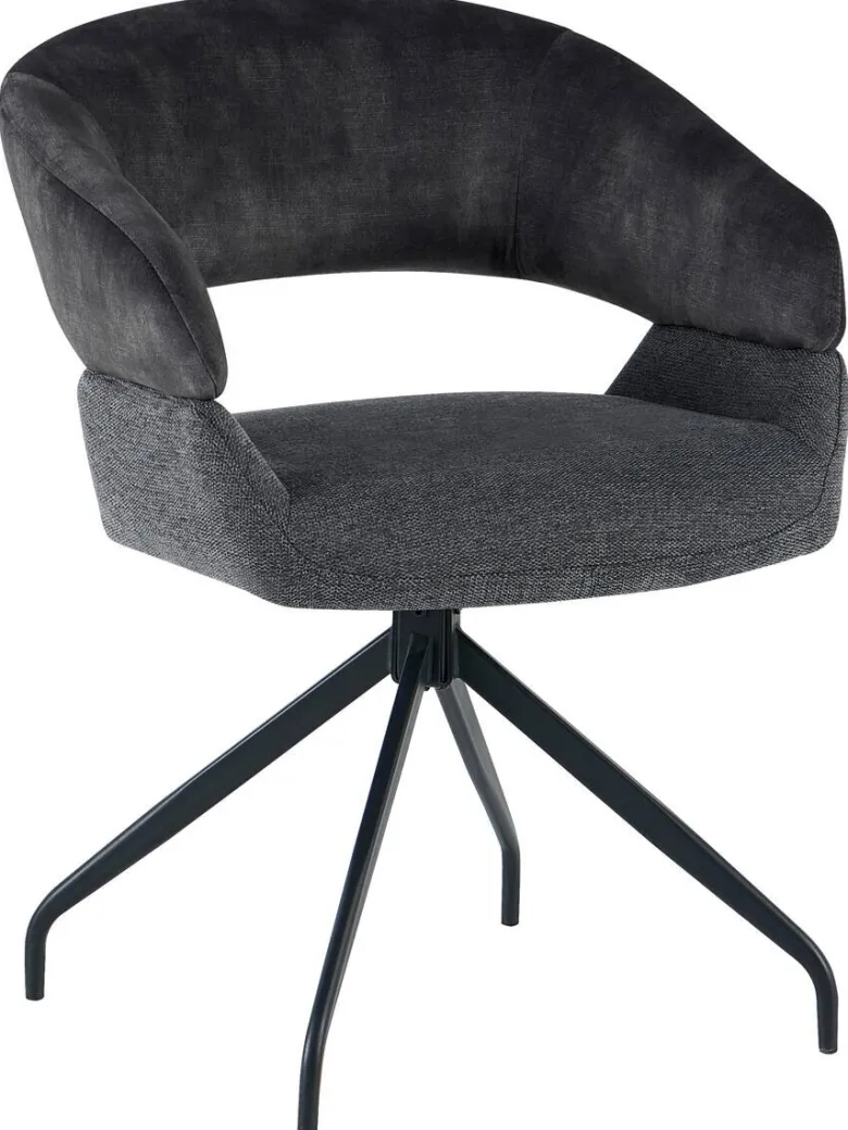 Stuhl Miami anthrazit Webstoff Samtoptik B/H/T: ca. 61x84x64 cm