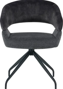 Stuhl Miami anthrazit Webstoff Samtoptik B/H/T: ca. 61x84x64 cm