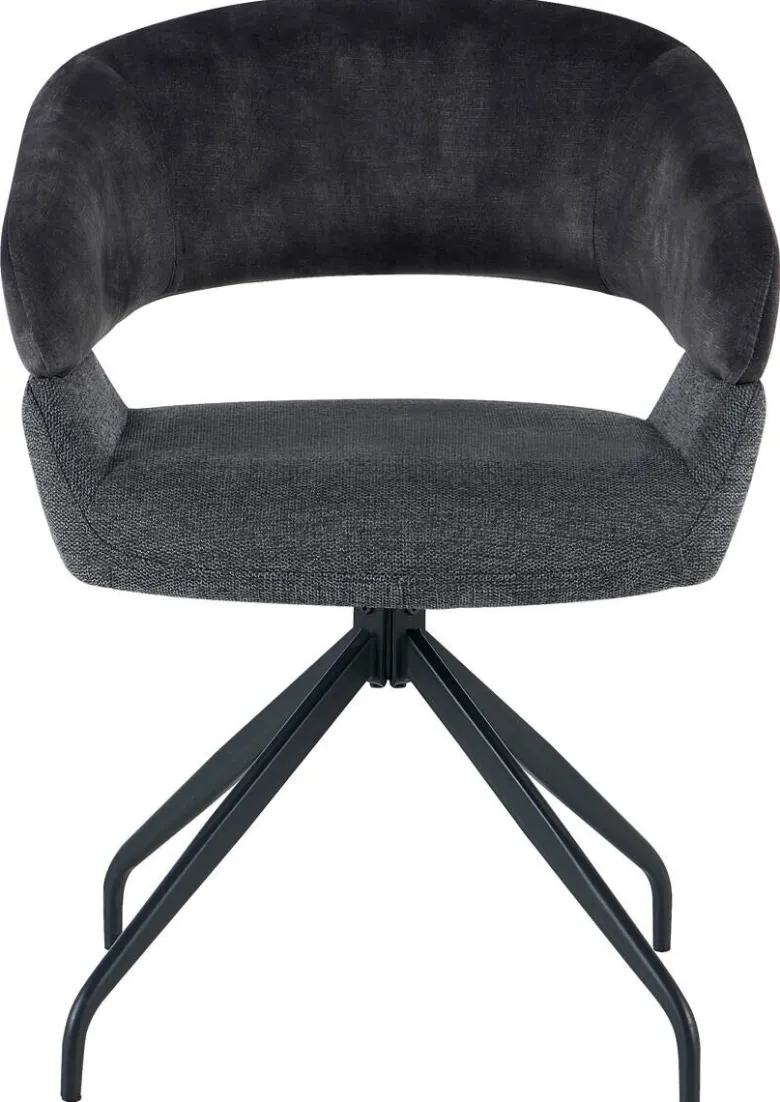Stuhl Miami anthrazit Webstoff Samtoptik B/H/T: ca. 61x84x64 cm