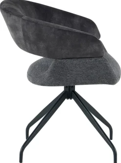 Stuhl Miami anthrazit Webstoff Samtoptik B/H/T: ca. 61x84x64 cm