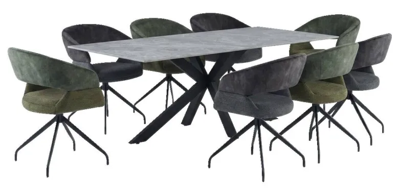 Stuhl Miami anthrazit Webstoff Samtoptik B/H/T: ca. 61x84x64 cm