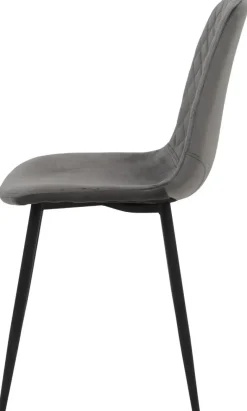 Stuhl Mira 2er Set grau Samtoptik B/H/T: ca. 44x89x53,5 cm