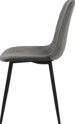 Stuhl Mira 4er Set grau Samtoptik B/H/T: ca. 44x89x53,5 cm