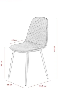 Stuhl Mira 2er Set schwarz Samtoptik B/H/T: ca. 44x89x53,5 cm