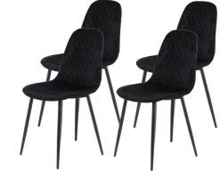 Stuhl Mira 4er Set schwarz Samtoptik B/H/T: ca. 44x89x53,5 cm