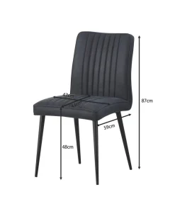 Stuhl Mona anthrazit schwarz Microfaser Metall