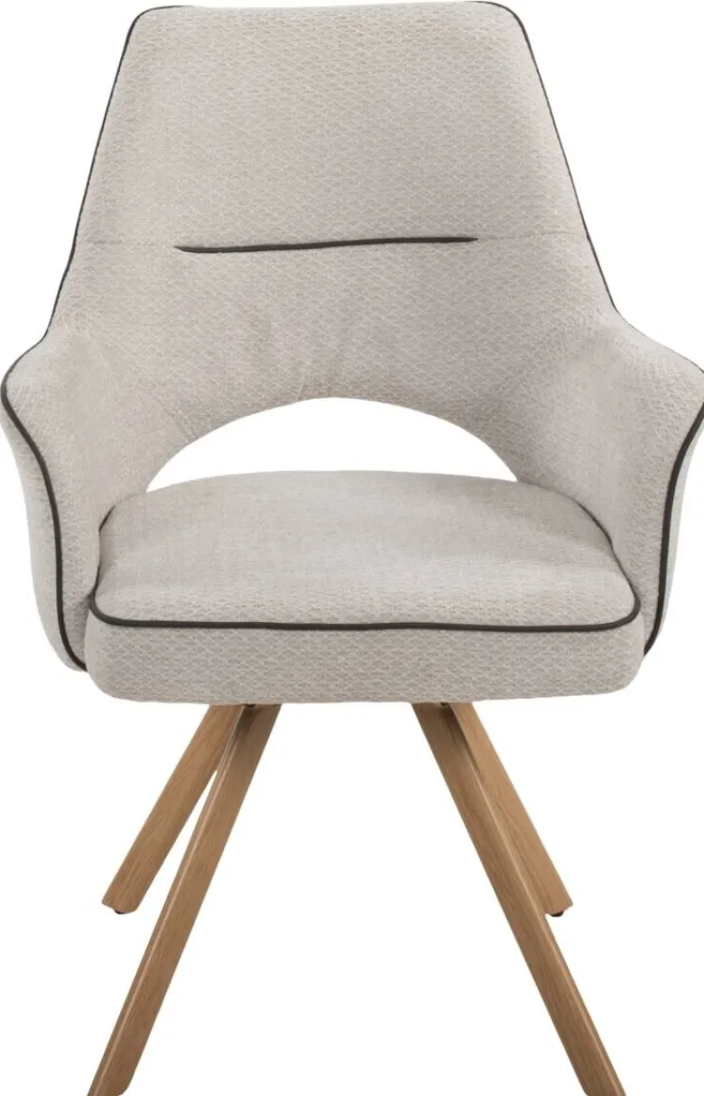 Stuhl Nila beige Webstoff B/H/T: ca. 62x90x62 cm