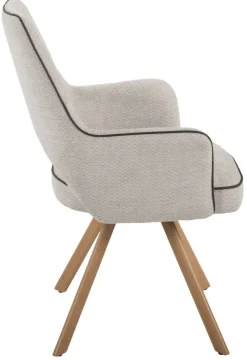 Stuhl Nila beige Webstoff B/H/T: ca. 62x90x62 cm