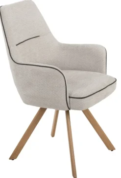 Stuhl Nila beige Webstoff B/H/T: ca. 62x90x62 cm