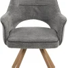 Stuhl Nila dunkelgrau Webstoff B/H/T: ca. 62x90x62 cm