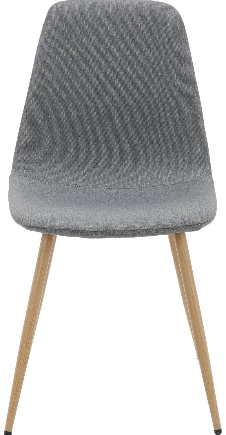 Stuhl Pia grau buche Microfaser Metall