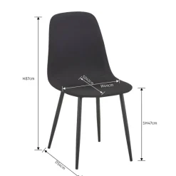 Stuhl Pia schwarz Microfaser B/H/T: ca. 44x87x41 cm