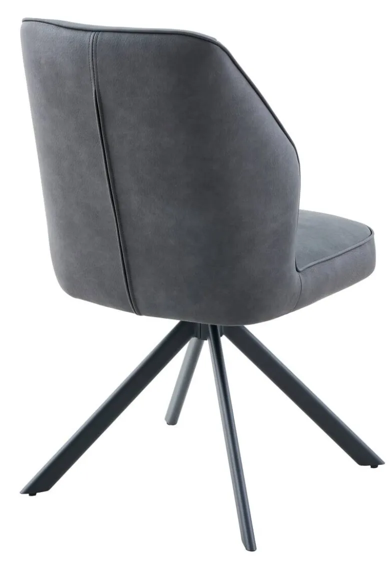 Stuhl Prizzi anthrazit Kunstleder B/H/T: ca. 51x92x64 cm