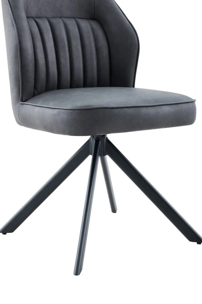 Stuhl Prizzi anthrazit Kunstleder B/H/T: ca. 51x92x64 cm