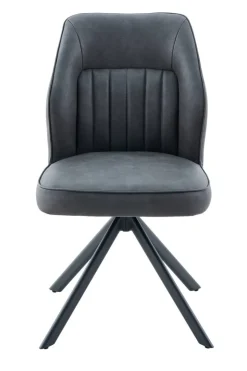 Stuhl Prizzi anthrazit Kunstleder B/H/T: ca. 51x92x64 cm