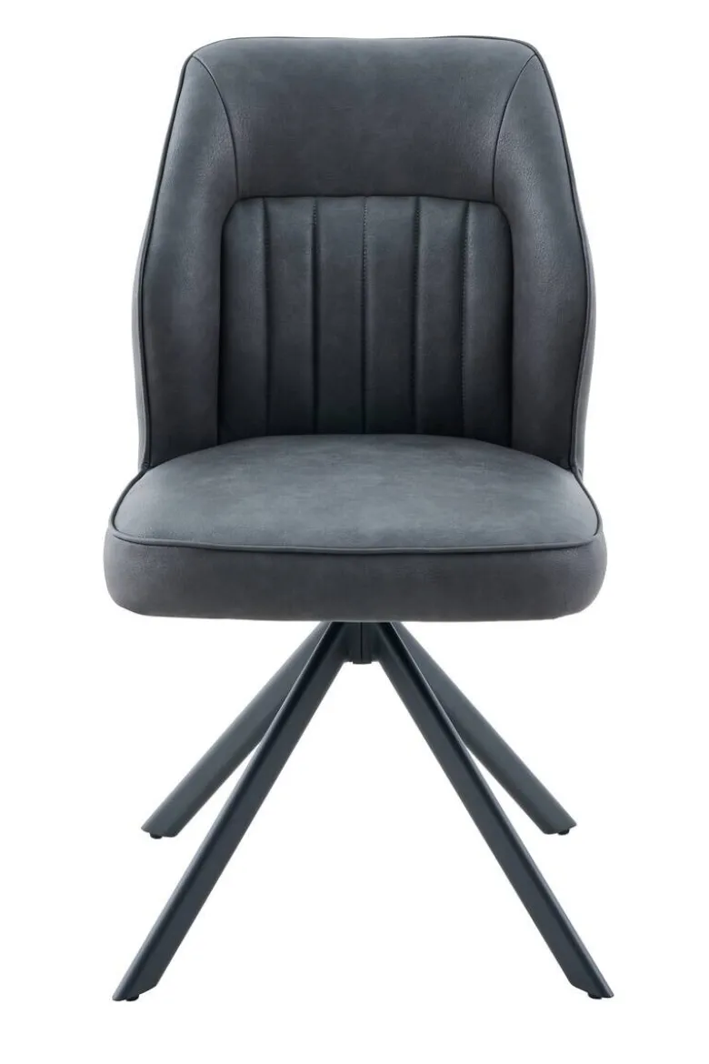 Stuhl Prizzi anthrazit Kunstleder B/H/T: ca. 51x92x64 cm