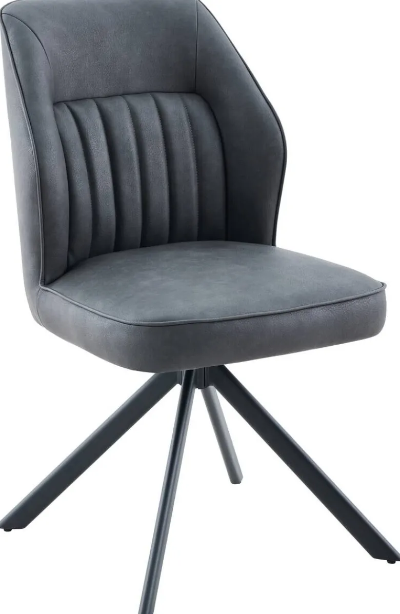 Stuhl Prizzi anthrazit Kunstleder B/H/T: ca. 51x92x64 cm