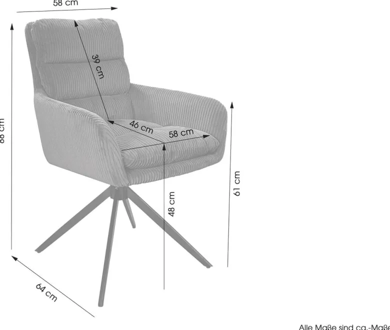 Stuhl PURA 2er-Set. B/H/T: ca. 58x88x64 cm