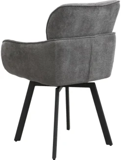 Stuhl RICO, 2er-Set schwarz grau Metall Stoff B/H/T: ca. 61x90x63 cm