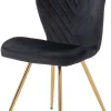 Stuhl schwarz gold Metall Samt