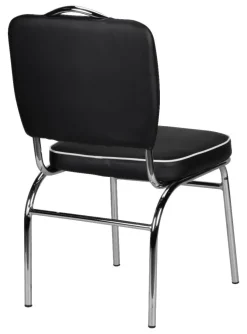 Stuhl schwarz weiß Chrom Kunstleder Metall Kunstleder B/H/T: ca. 45x90x47 cm