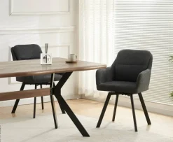 Stuhl SOPHIE, 2er Set anthrazit Stoff B/H/T: ca. 53x87x62 cm