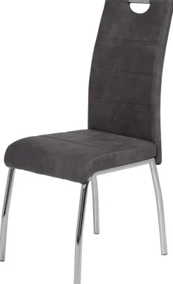 Stuhl Susi 2er Set anthrazit Vintage Microfaser B/H/T: ca. 44x98x61 cm