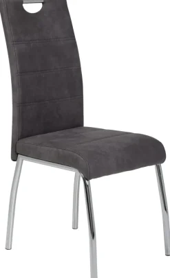 Stuhl Susi 4er Set anthrazit Vintage Microfaser B/H/T: ca. 44x98x61 cm