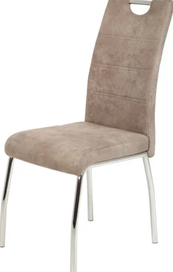 Stuhl Susi 4er Set beige Vintage Microfaser B/H/T: ca. 44x98x61 cm
