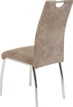 Stuhl Susi 4er Set beige Vintage Microfaser B/H/T: ca. 44x98x61 cm