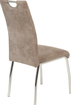 Stuhl Susi 4er Set beige Vintage Microfaser B/H/T: ca. 44x98x61 cm