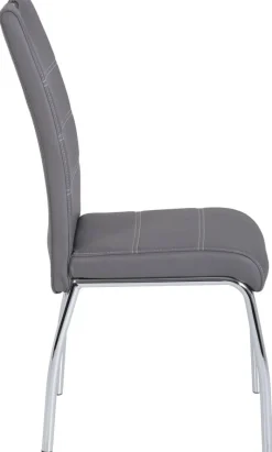Stuhl Susi 2er Set grau Kunstleder B/H/T: ca. 44x98x61 cm
