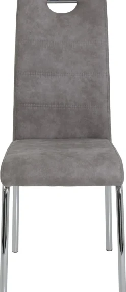 Stuhl Susi 2er Set grau Vintage Microfaser B/H/T: ca. 44x98x61 cm