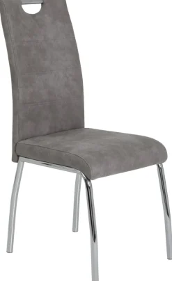 Stuhl Susi 2er Set grau Vintage Microfaser B/H/T: ca. 44x98x61 cm