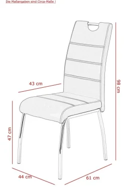 Stuhl Susi 2er Set grau Vintage Microfaser B/H/T: ca. 44x98x61 cm