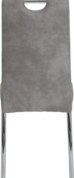 Stuhl Susi 2er Set grau Vintage Microfaser B/H/T: ca. 44x98x61 cm