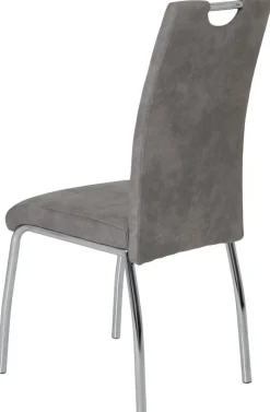 Stuhl Susi 4er Set grau Vintage Microfaser B/H/T: ca. 44x98x61 cm