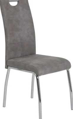 Stuhl Susi 4er Set grau Vintage Microfaser B/H/T: ca. 44x98x61 cm