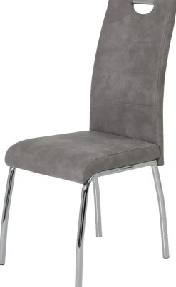 Stuhl Susi 4er Set grau Vintage Microfaser B/H/T: ca. 44x98x61 cm