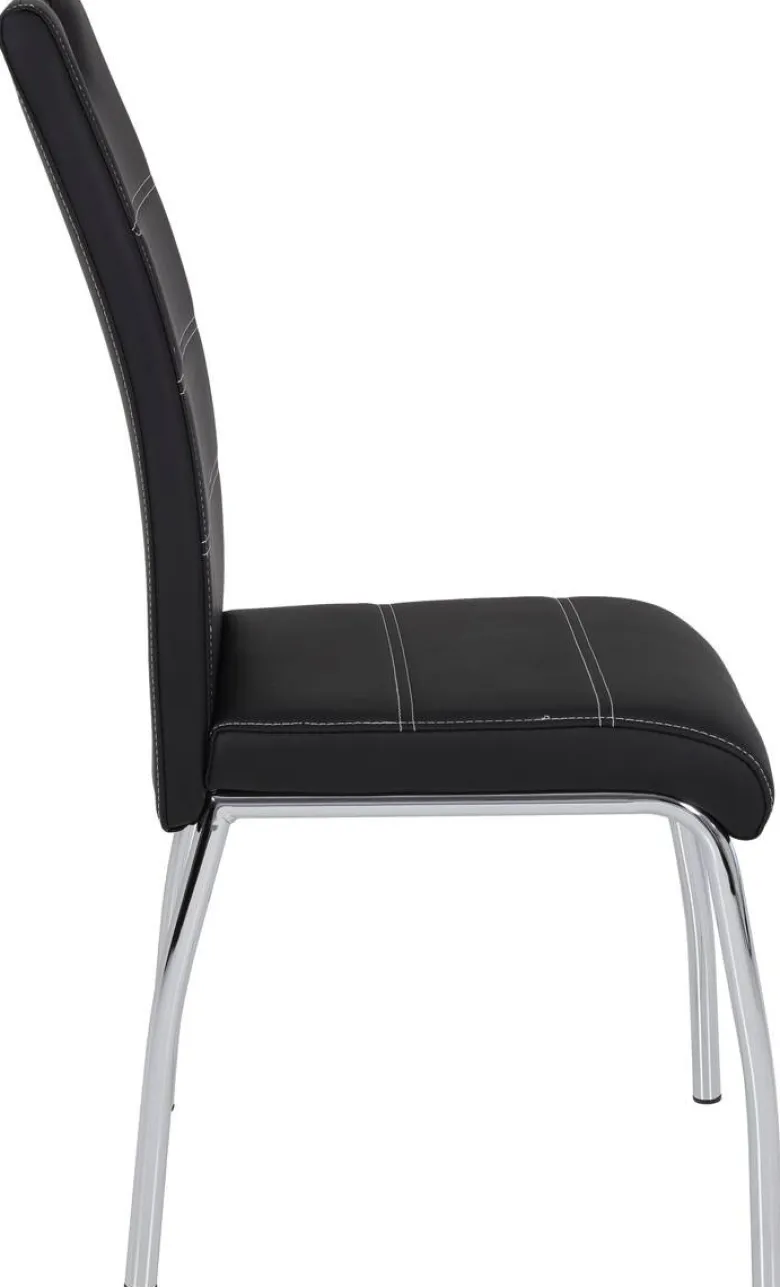 Stuhl Susi 4er Set schwarz Kunstleder B/H/T: ca. 44x98x61 cm